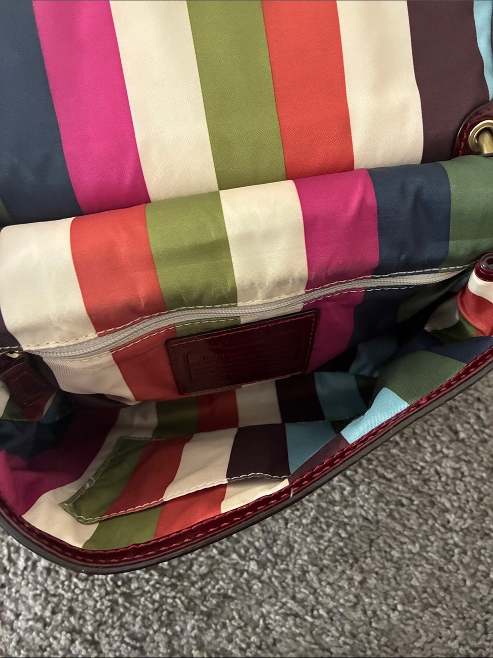 Coach Willis Patent Leather Burgundy Purse - Picture 8 of 9
